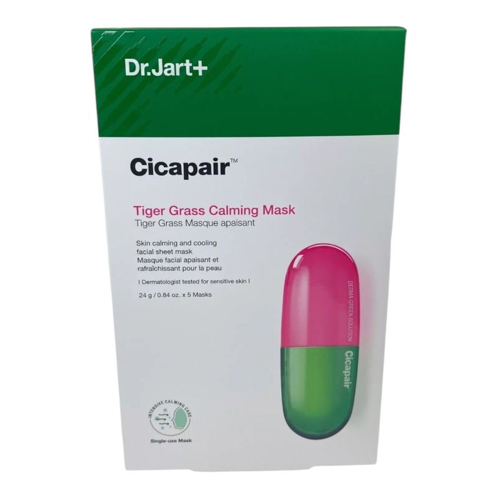 Dr.Jart+‎ Cicapair Tiger Grass Calming Mask 5 Sheet Mask Reduces Redness NIB - Picture 3 of 5